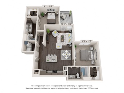 two bedroom floorplan